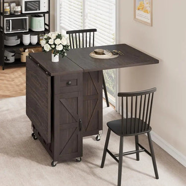 Versatile Folding Kitchen & Dining Table with Wheels - InspiredGrabs.com